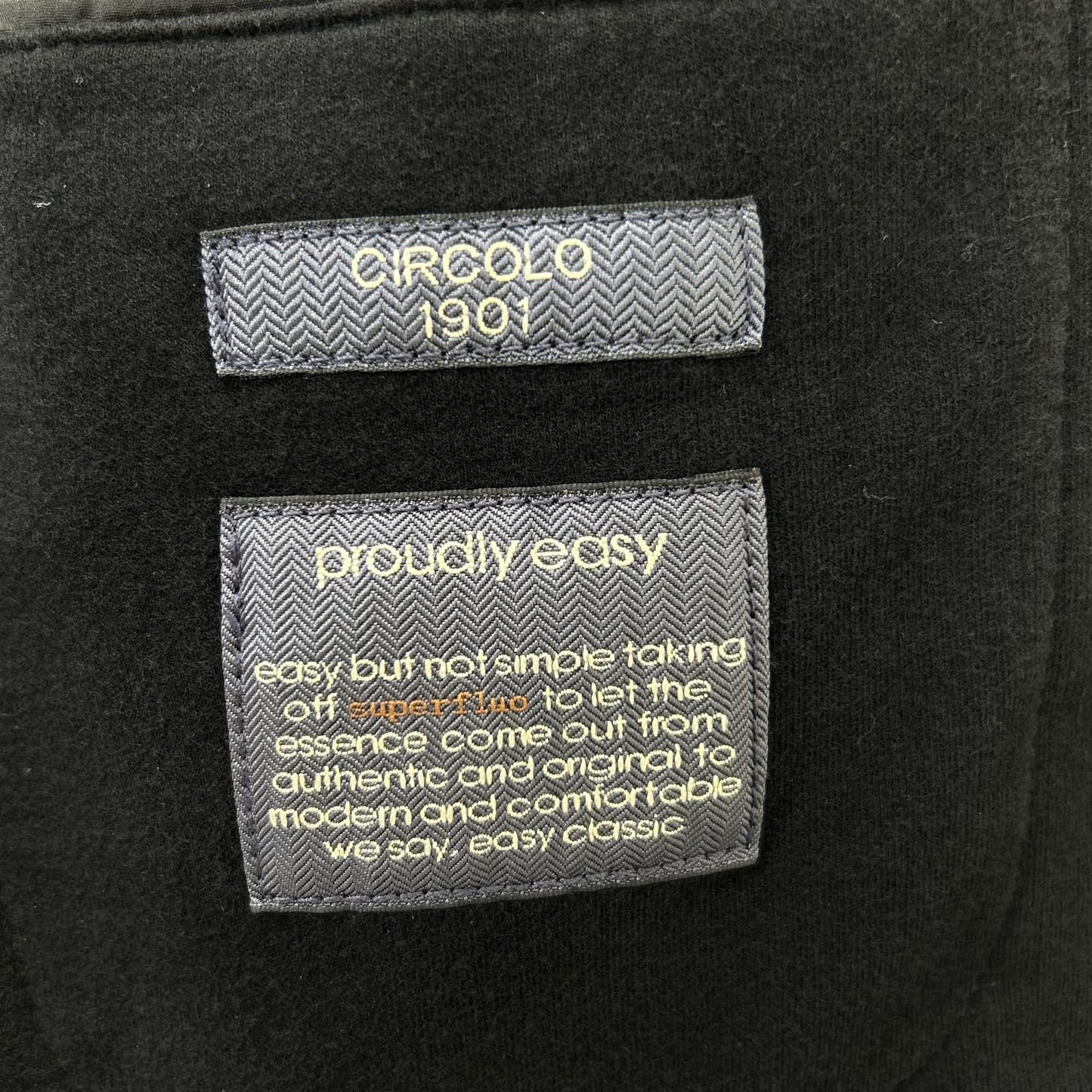 CIRCOLO 2B Cotton Jersey Jacket Black Size 46