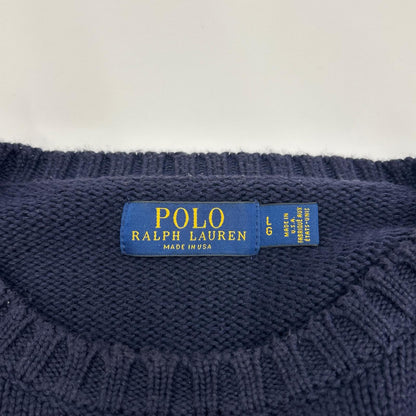 POLO RALPH LAUREN Iconic Flag Cotton Sweater Navy Size L