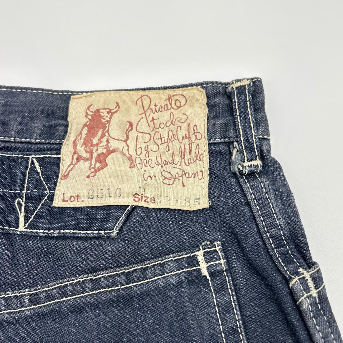 EVISU 2501 Cow Tag Seagull Cinch-back Jeans Size 32x35 Size 32×35