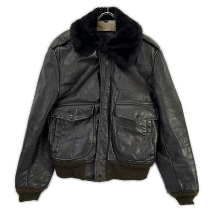 VINTAGE 60s Brown Leather G-1 Flight Jacket Size M