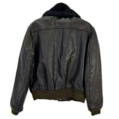 VINTAGE 60s Brown Leather G-1 Flight Jacket Size M