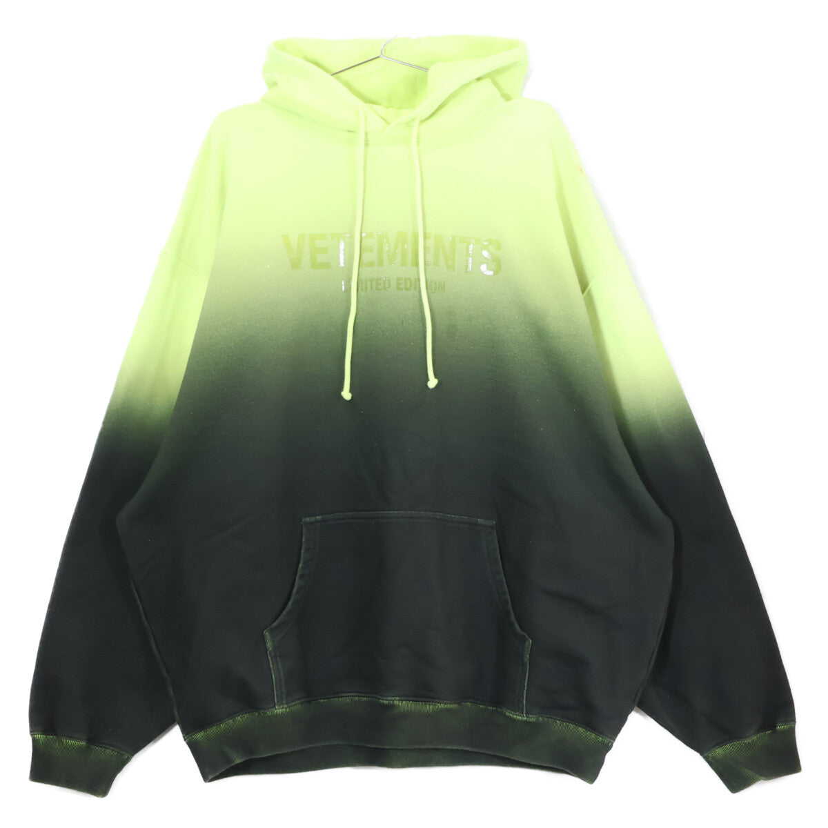 VETEMENTS 23AW Logo Gradient Hoodie Yellow/Green Size S