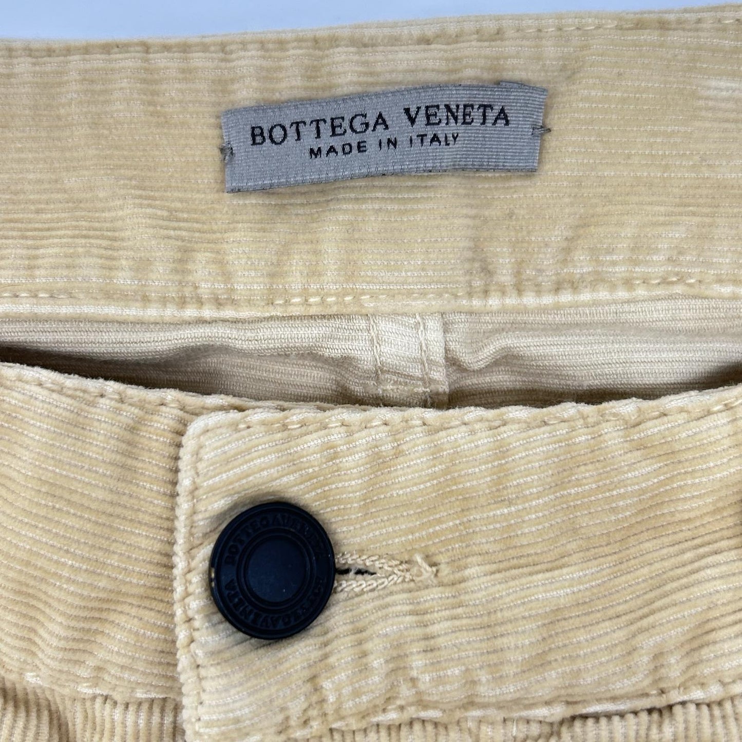 BOTTEGA VENETA Fine-Rib Corduroy Pants Yellow-Beige Size 52