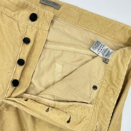 BOTTEGA VENETA Fine-Rib Corduroy Pants Yellow-Beige Size 52