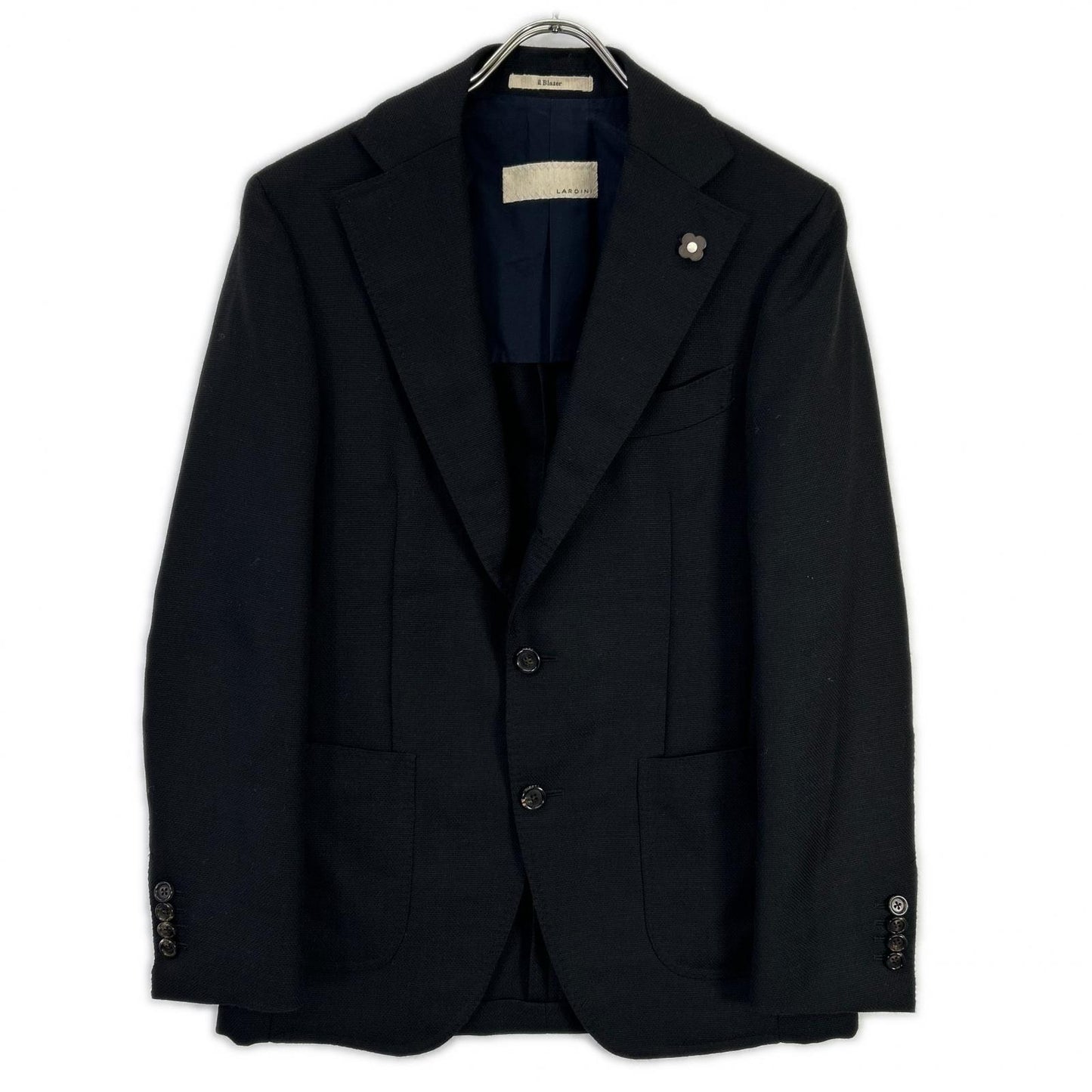 LARDINI JI97809RW Wool Blazer Jacket Black Size 44