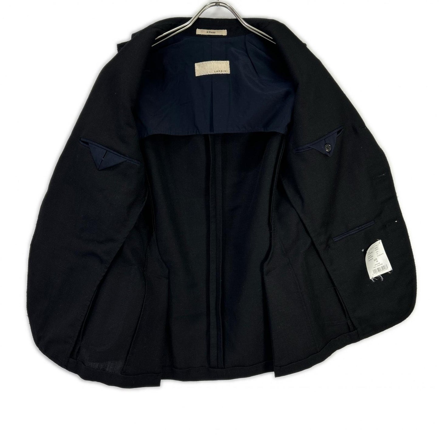 LARDINI JI97809RW Wool Blazer Jacket Black Size 44
