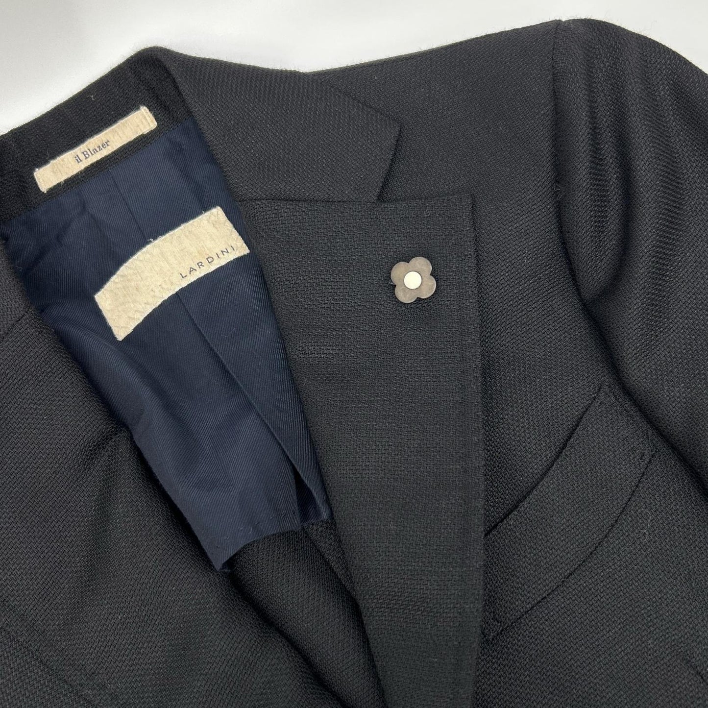 LARDINI JI97809RW Wool Blazer Jacket Black Size 44