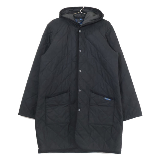 SOPHNET. x LAVENHAM BRUNDON Quilted Hooded Coat Black Size 2