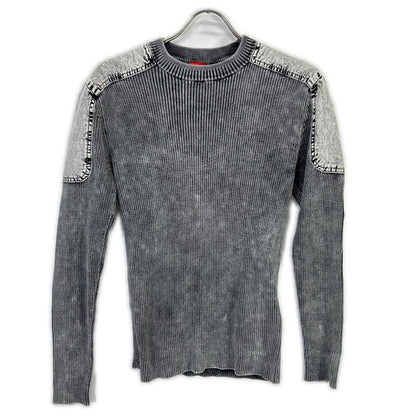 DIESEL K-MARTIN Distressed Rib Knit Gray Size XS