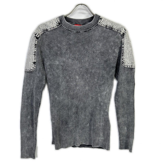 DIESEL K-MARTIN Distressed Rib Knit Gray Size XS