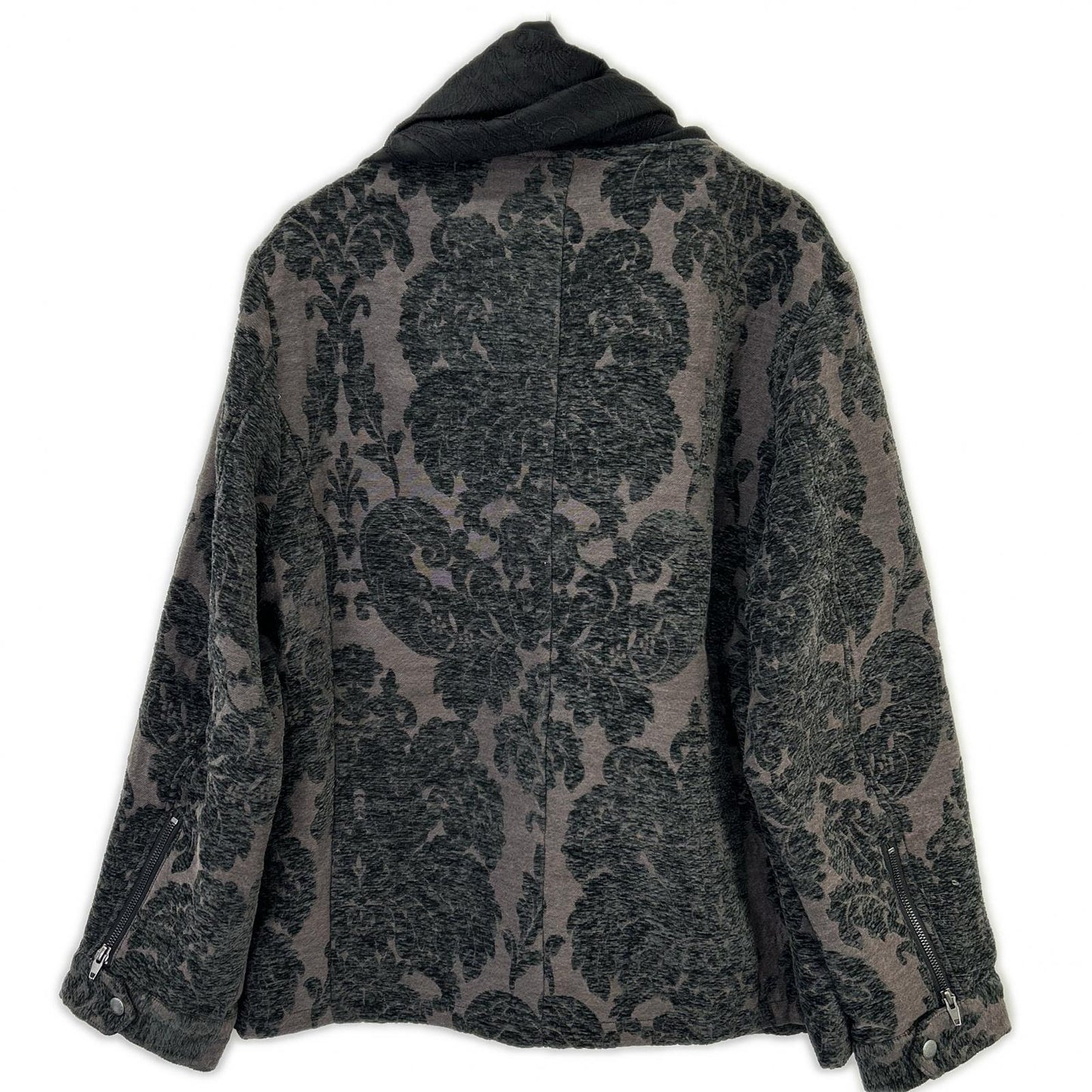(g) Stand Drape Neck Jacket Black Size L