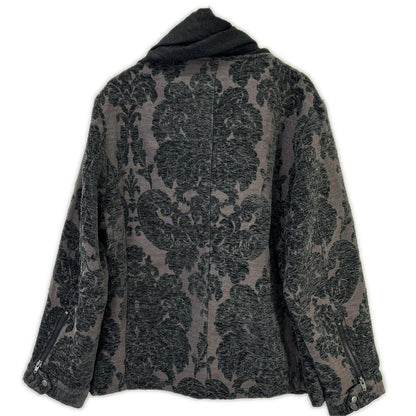 (g) Stand Drape Neck Jacket Black Size L