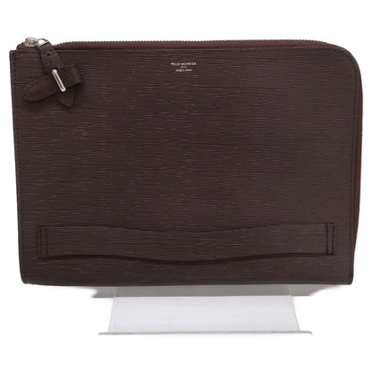 PELLE MORBIDA CA205 CAPITANO Dark Brown Clutch Size ONE SIZE