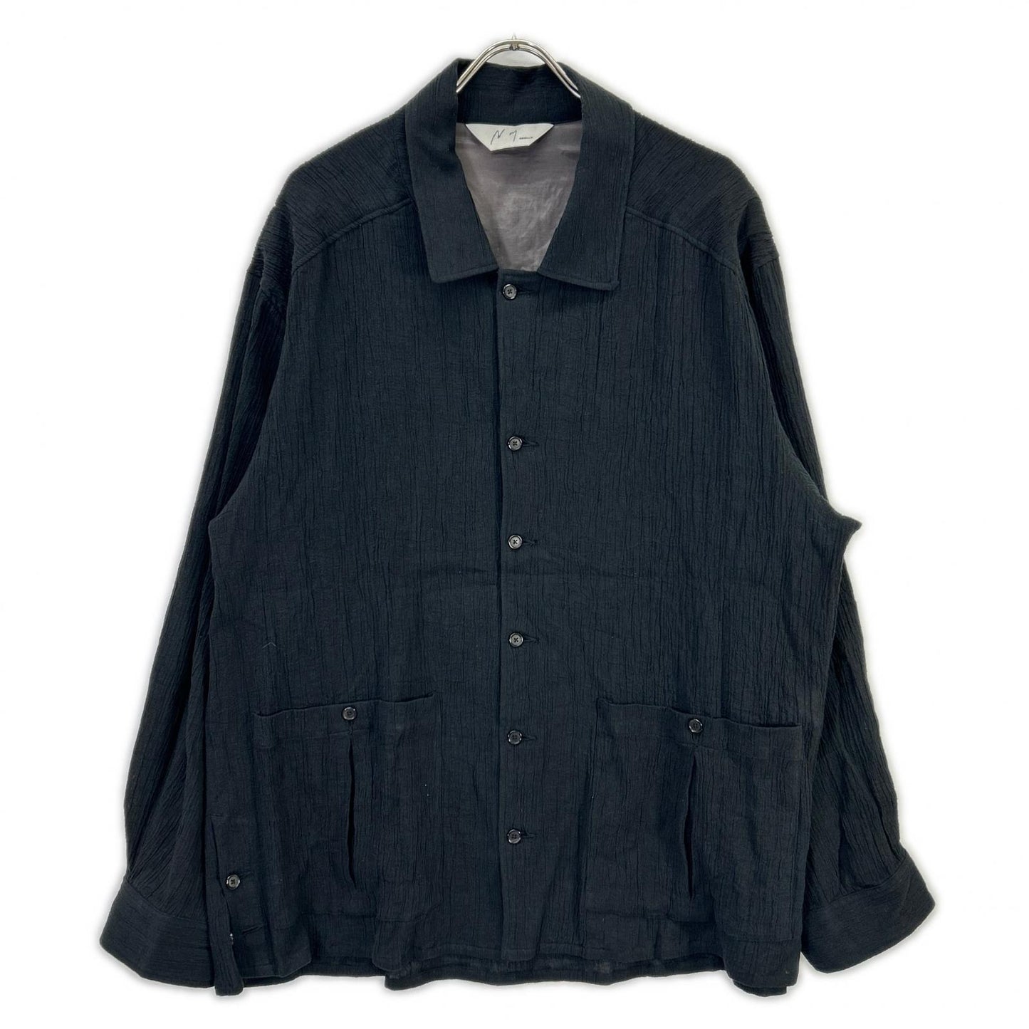 ANCELLM ANC-SH92 Black Crepe Shirt Jacket