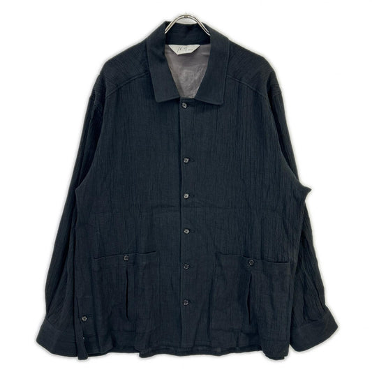 ANCELLM ANC-SH92 Black Crepe Shirt Jacket