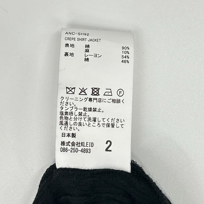 ANCELLM ANC-SH92 Black Crepe Shirt Jacket