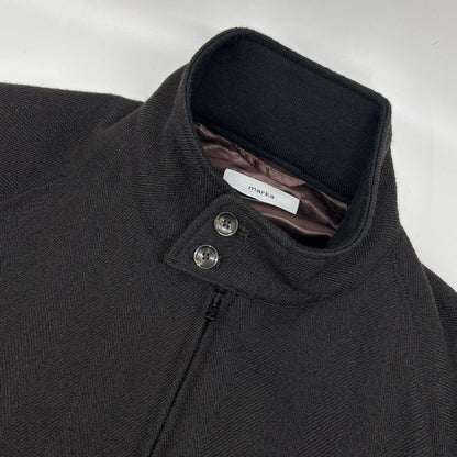 marka 23AW Black Wool Herringbone Sports Jacket Size 1