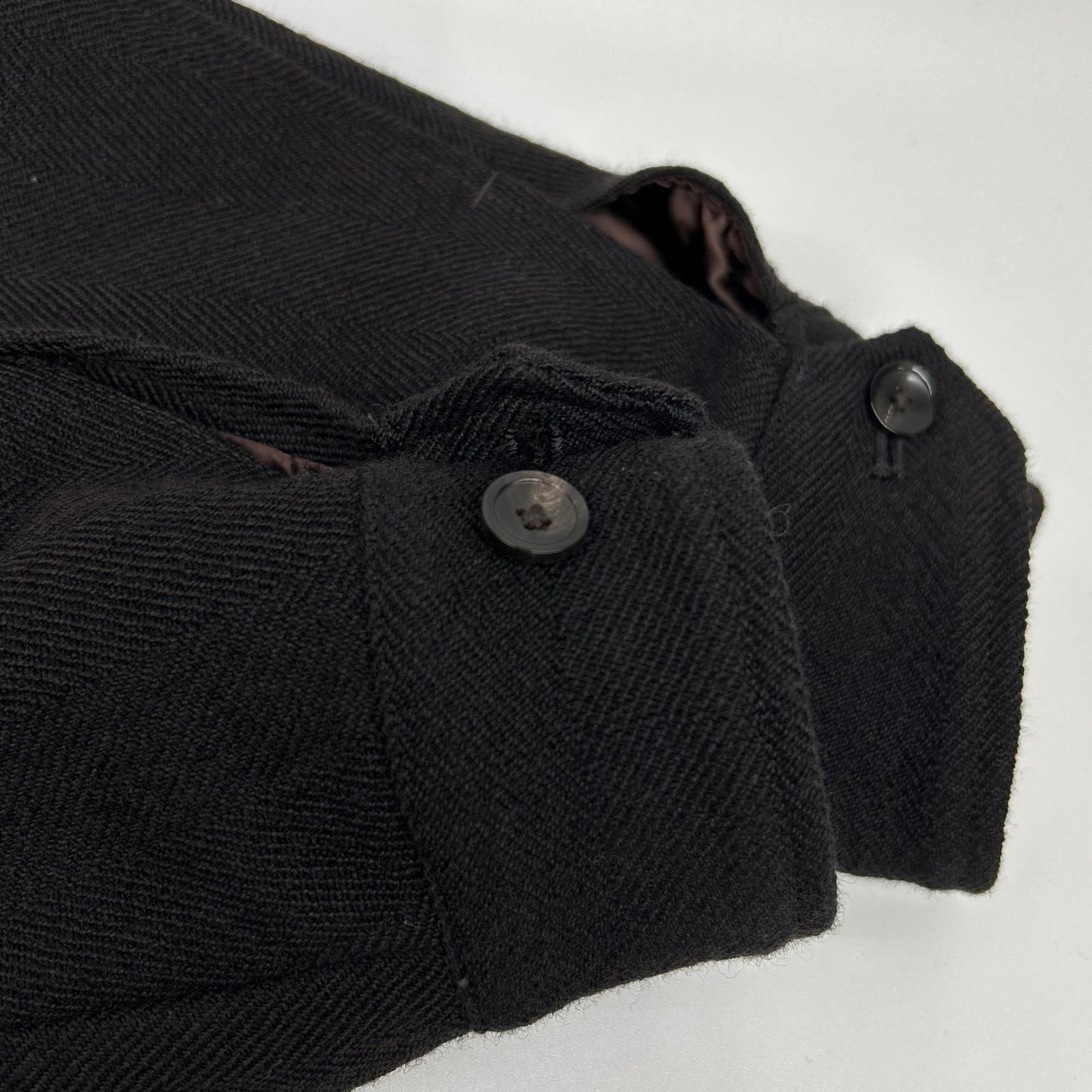 marka 23AW Black Wool Herringbone Sports Jacket Size 1