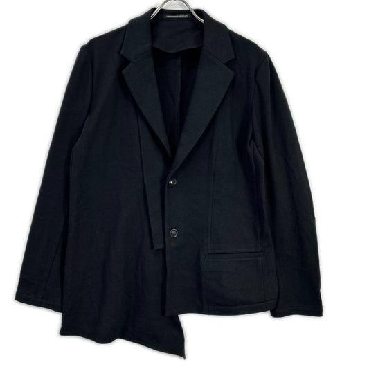 Y's Black Asymmetric Combed Fleece Cotton Jacket Size 3