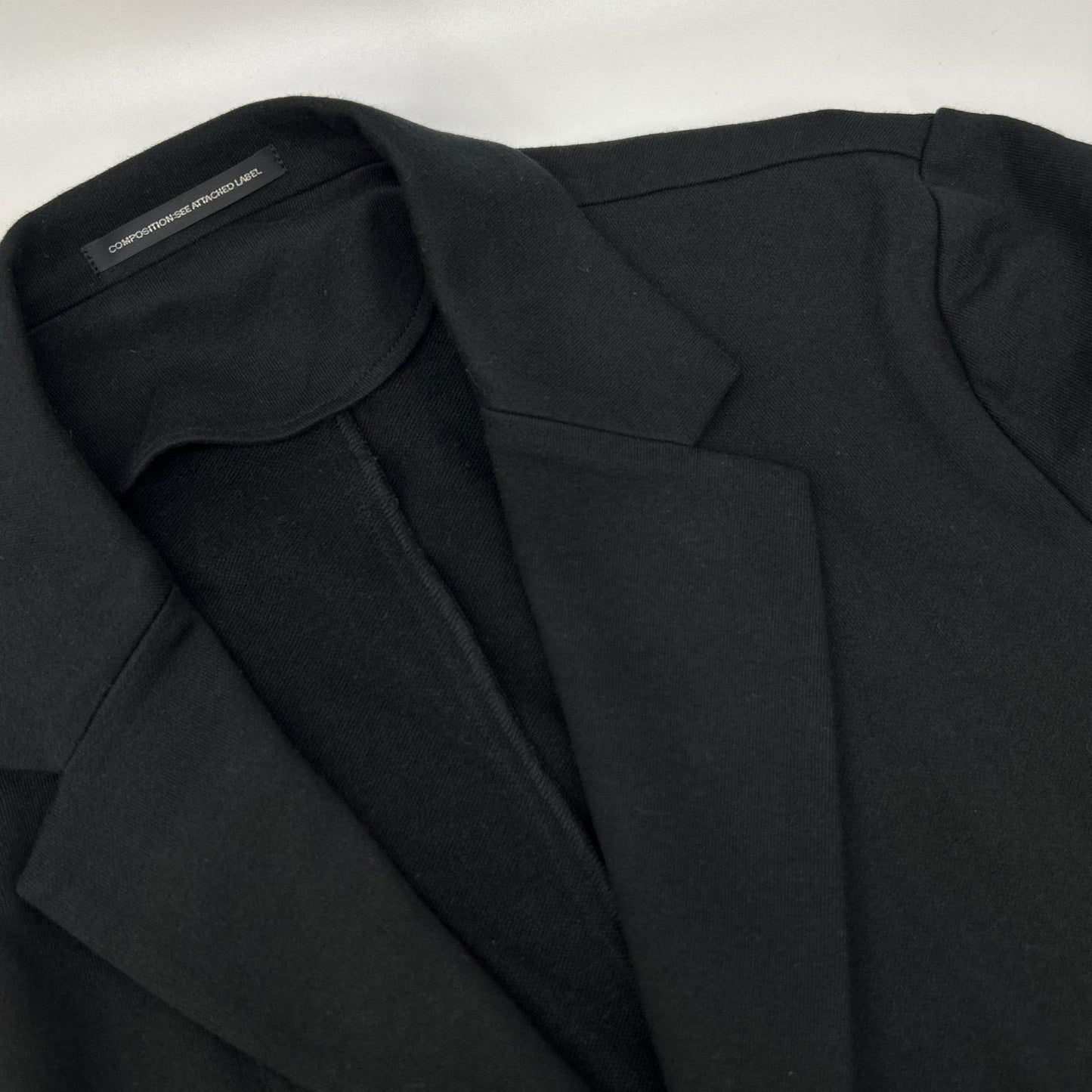Y's Black Asymmetric Combed Fleece Cotton Jacket Size 3