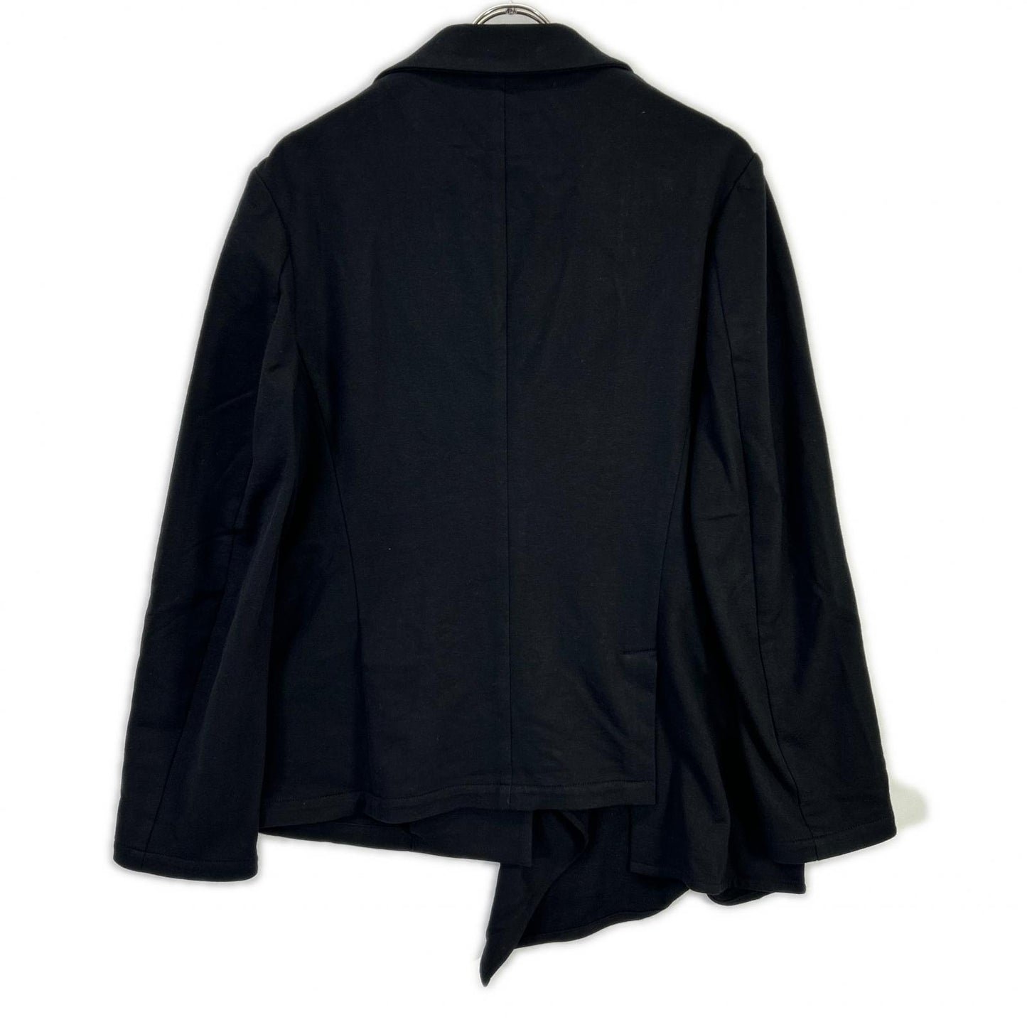Y's Black Asymmetric Combed Fleece Cotton Jacket Size 3