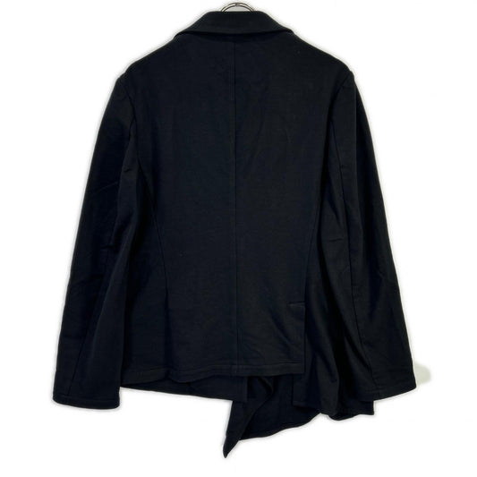 Y's Black Asymmetric Combed Fleece Cotton Jacket Size 3