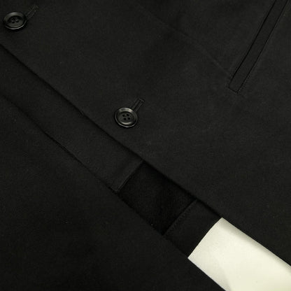 Y's Black Asymmetric Combed Fleece Cotton Jacket Size 3