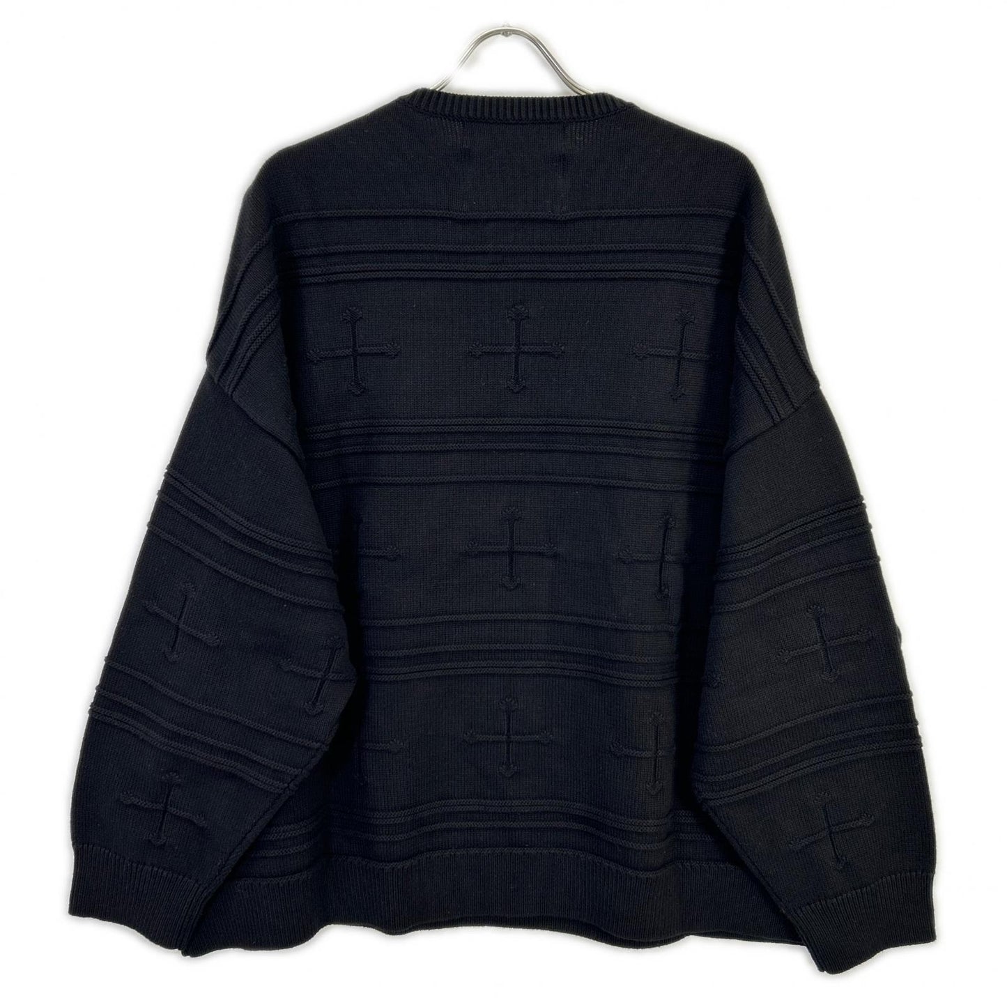 DAIRIKU 25AW Black/White Docking Lettered Knit Cotton Size L
