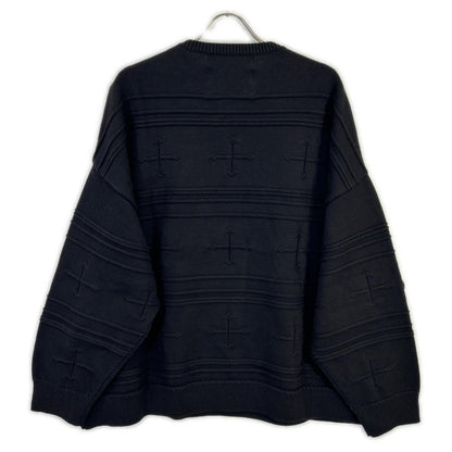 DAIRIKU 25AW Black/White Docking Lettered Knit Cotton Size L