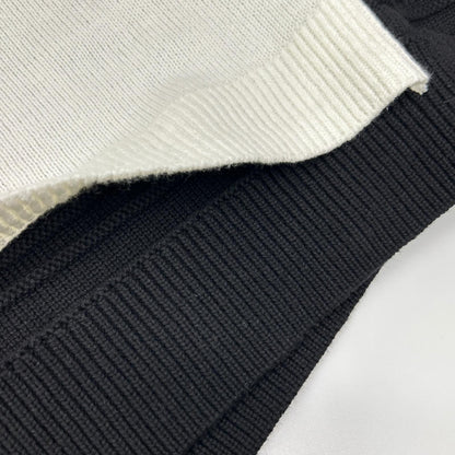 DAIRIKU 25AW Black/White Docking Lettered Knit Cotton Size L