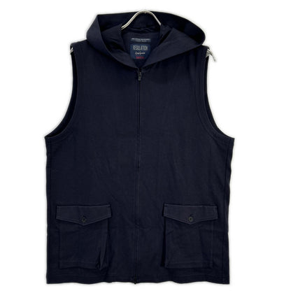 REGULATION Yohji Yamamoto Navy Hooded Zip Vest Size 3