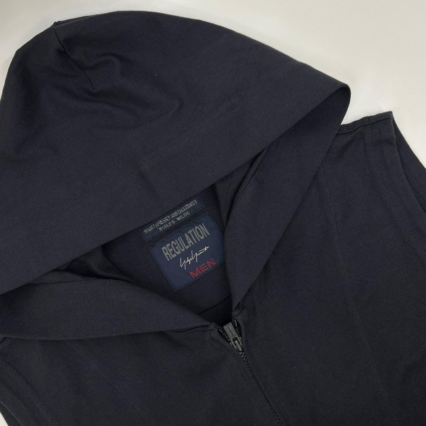 REGULATION Yohji Yamamoto Navy Hooded Zip Vest Size 3