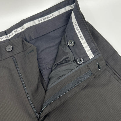 EMPORIOARMANI Brown Striped Polyester Suit Set Up Size 46