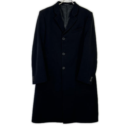 EMPORIOARMANI Black Wool Long Coat Size 48