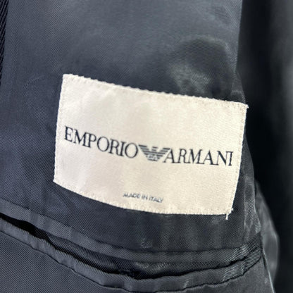 EMPORIOARMANI Black Wool Long Coat Size 48