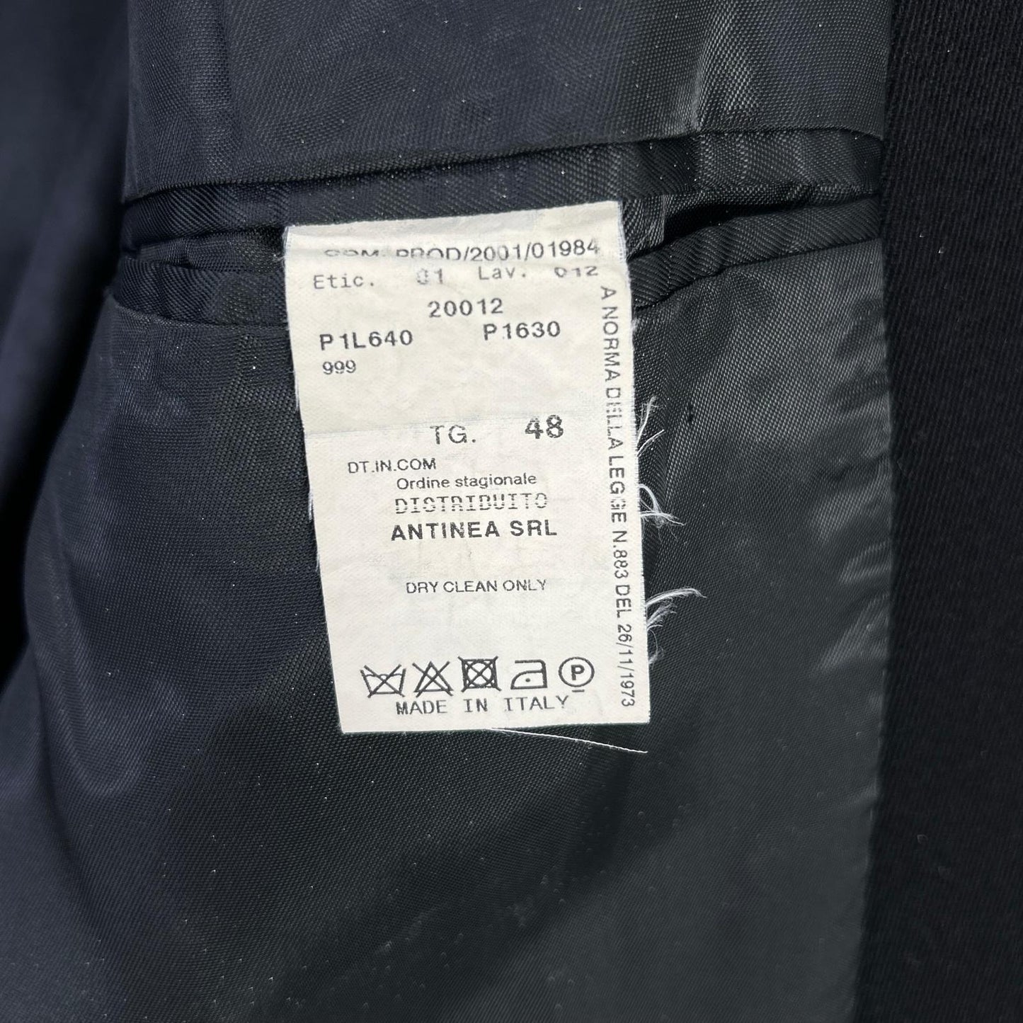 EMPORIOARMANI Black Wool Long Coat Size 48
