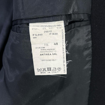 EMPORIOARMANI Black Wool Long Coat Size 48