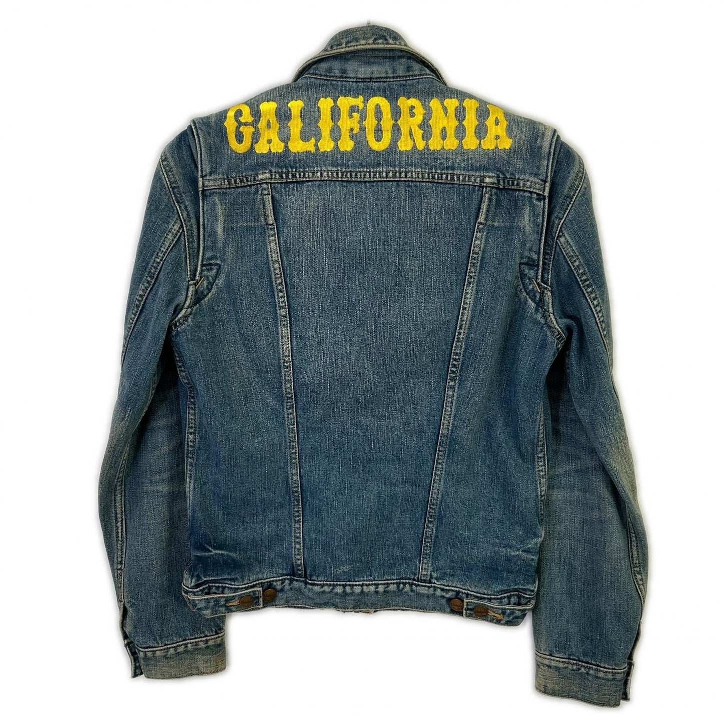 Wrangler Blue California Embroidery Zip Denim Jacket Size S
