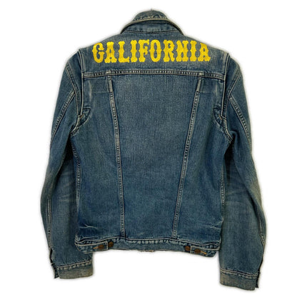 Wrangler Blue California Embroidery Zip Denim Jacket Size S