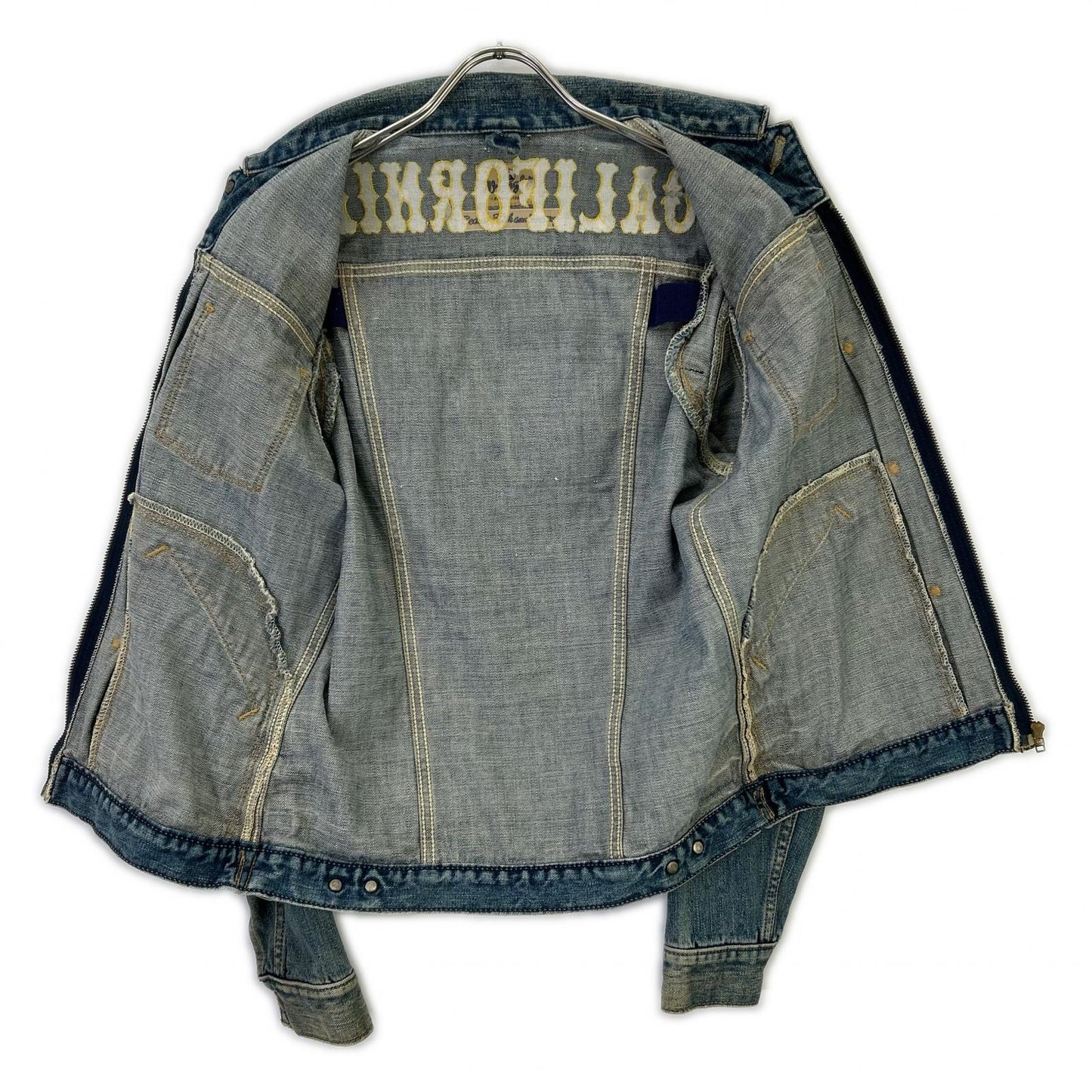 Wrangler Blue California Embroidery Zip Denim Jacket Size S