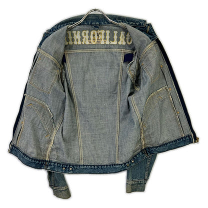 Wrangler Blue California Embroidery Zip Denim Jacket Size S