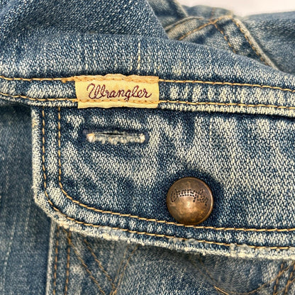 Wrangler Blue California Embroidery Zip Denim Jacket Size S
