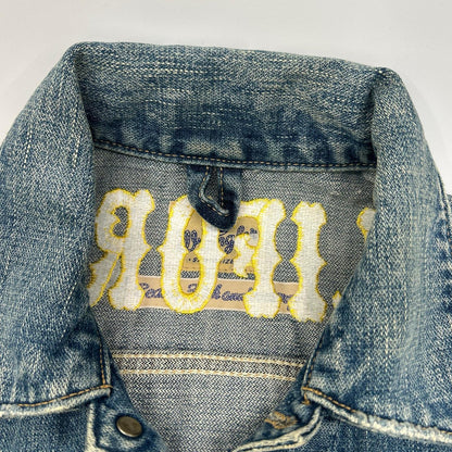 Wrangler Blue California Embroidery Zip Denim Jacket Size S