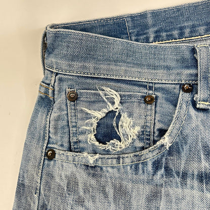 LEVI'S Blue 1954 501XX Button Fly Distressed Jeans Size 36