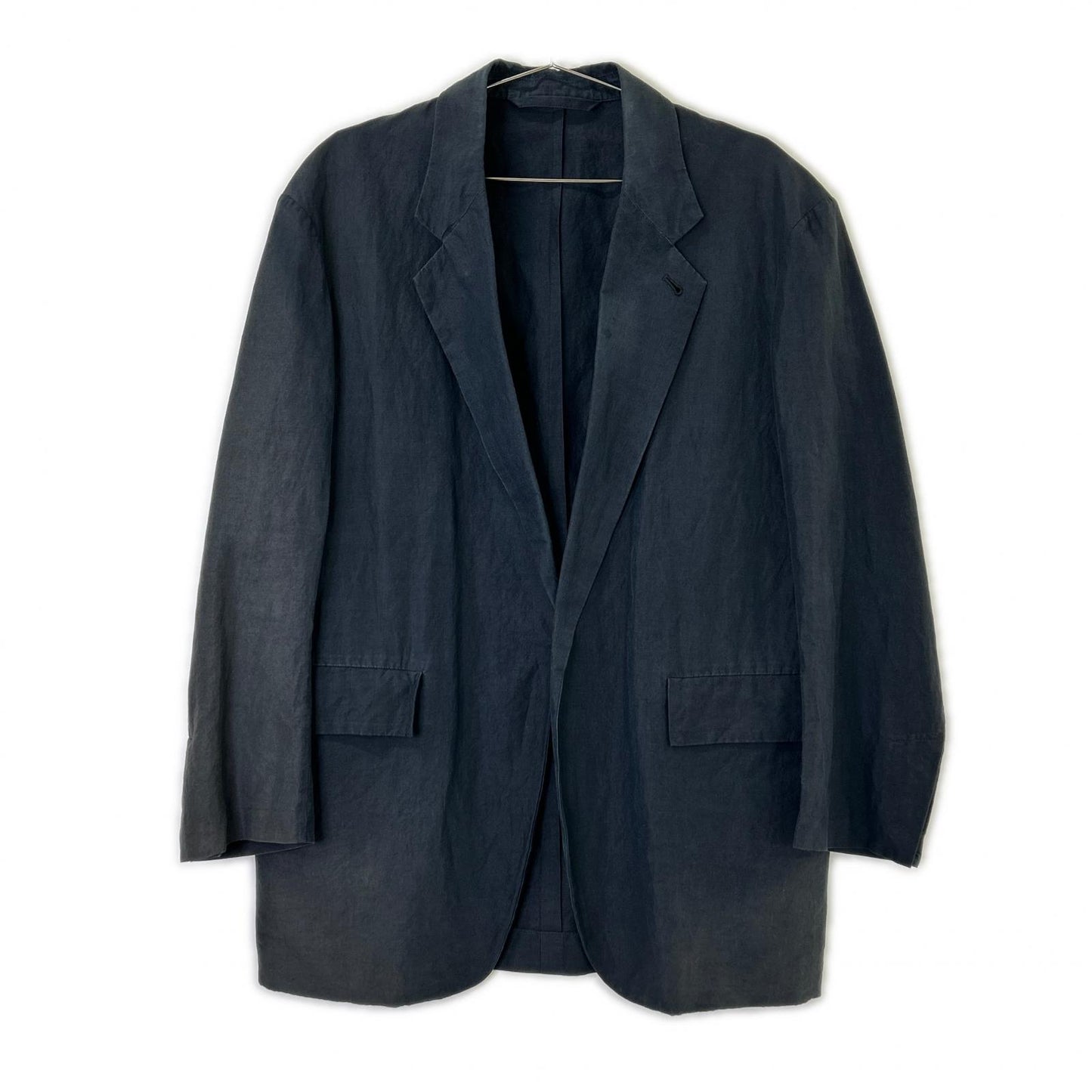 Phlannel Navy Cotton Linen Tailored Blazer Size 3