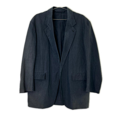 Phlannel Navy Cotton Linen Tailored Blazer Size 3