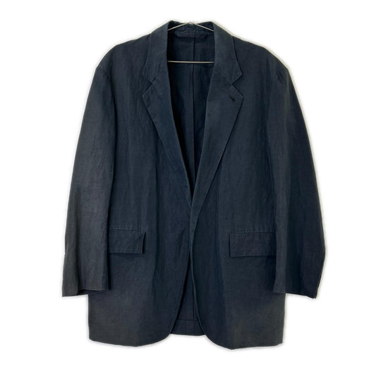 Phlannel Navy Cotton Linen Tailored Blazer Size 3