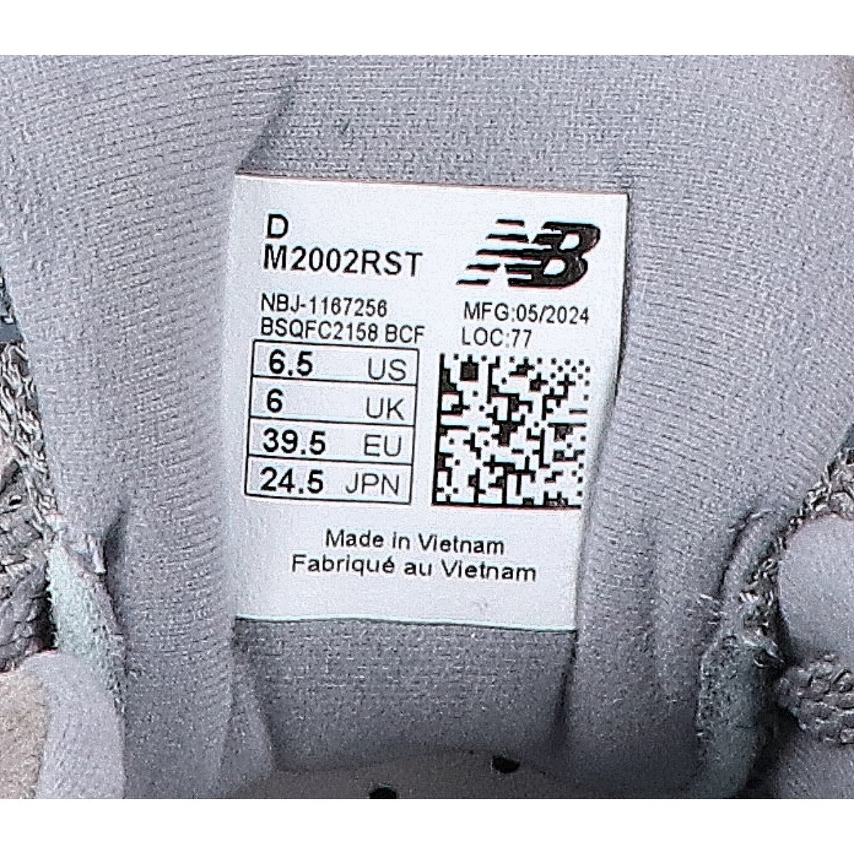 NEW BALANCE M2002RST Suede Mesh Sneakers Gray Size 24.5