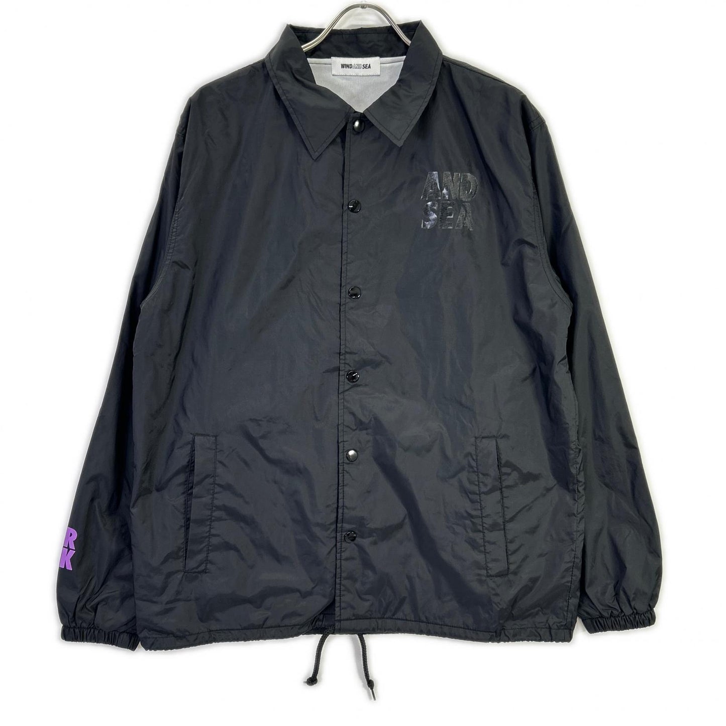SNKR DUNK x WIND AND SEA Black Nylon Coach Jacket Size L