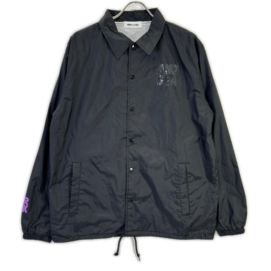 SNKR DUNK x WIND AND SEA Black Nylon Coach Jacket Size L